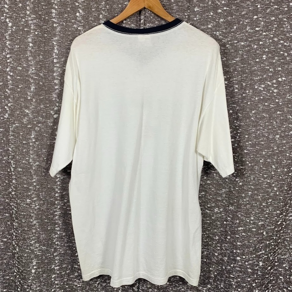 Chaps Ralph Lauren V Neck T Shirt Top White Mens Large Made in‎ USA 100% Cotton - Picture 6 of 8